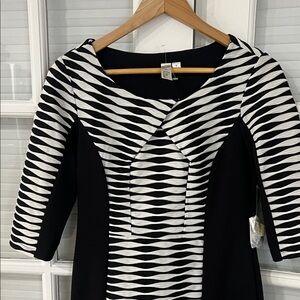 Black and White Striped Women's Dress